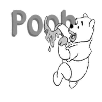 A coloring page of winnie the pooh